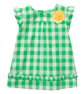 Carter's® Baby Girls' Green Gingham Woven Babydoll Top