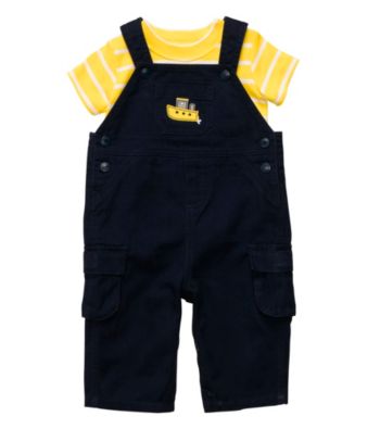 Carter's® Baby Boys' Navy/Yellow Overall Set