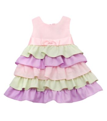 Rare Editions® Baby Girls' Pink/Lilac/Green Tier Dress