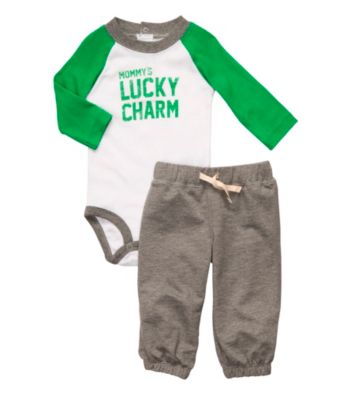 Carter's® Baby Boys' Green/Grey Lucky Charm Set