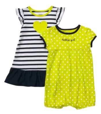 Carter's® Baby Girls' Navy/Lime 2-pk. Romper and Dress