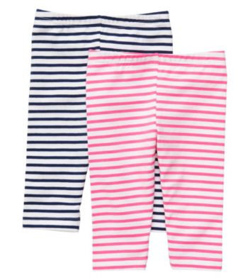 Carter's® Baby Girls' Pink/Navy Striped 2-pk. Capri Leggings