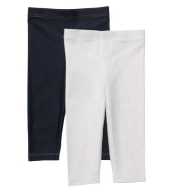 Carter's® Baby Girls' White/Navy Heather 2-pk. Capri Leggings