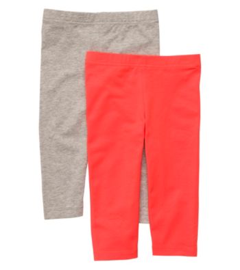 Carter's® Baby Girls' Orange/Grey 2-pk. Capri Leggings