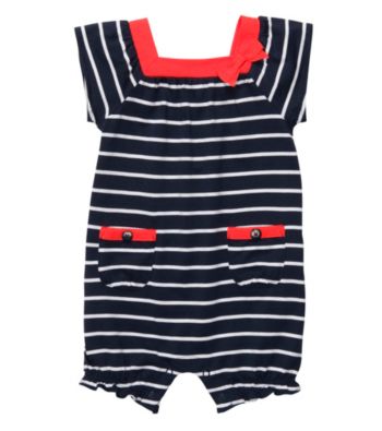 Carter's® Baby Girls' Navy/White Striped Romper