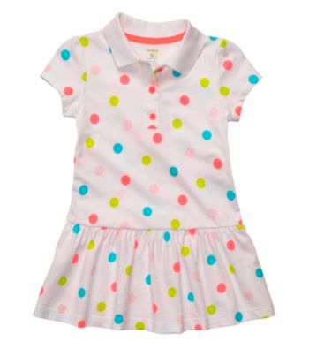 Carter's® Baby Girls' White Polka-Dot Collared Dress