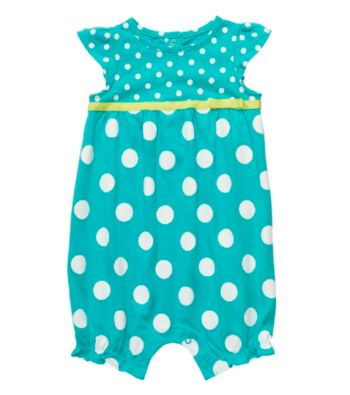 Carter's® Baby Girls' Turquoise Polka-Dot Romper
