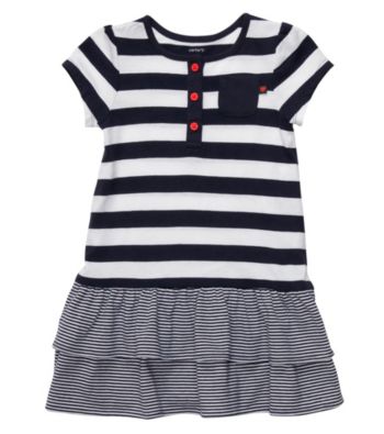 Carter's® Baby Girls' Navy/White Striped Dress