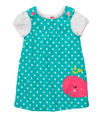 Carter's® Baby Girls' Turquoise Polka-Dot Whale Jumper Set