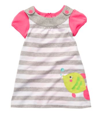 Carter's® Baby Girls' Grey Striped Fish Jumper Set
