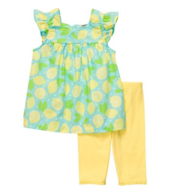 Carter's® Baby Girls' Blue/Yellow Lemon Print Capri Set