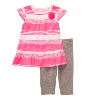Carter's® Baby Girls' Pink Striped Capri Set