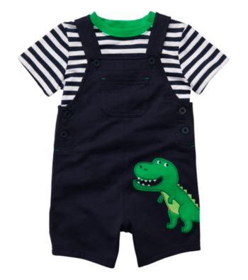 Carter's® Baby Boys' Navy T-Rex Shortall Set