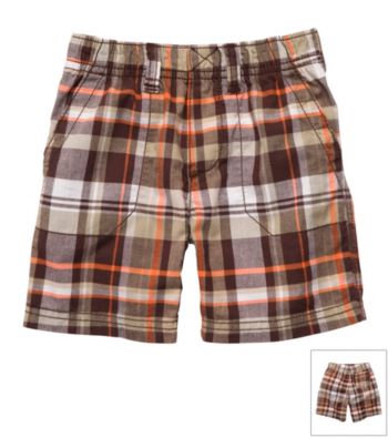 Carter's® Baby Boys' Brown/Orange Plaid Shorts