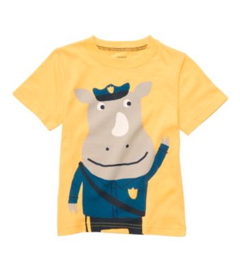 Carter's® Baby Boys' Yellow Police Rhino Tee