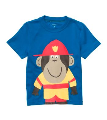 Carter's® Baby Boys' Blue Fireman Monkey Tee