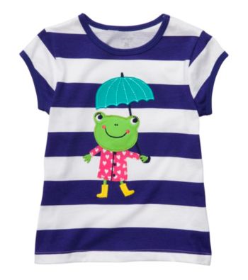 Carter's® Baby Girls' Purple Striped Short Sleeve Frog Tee