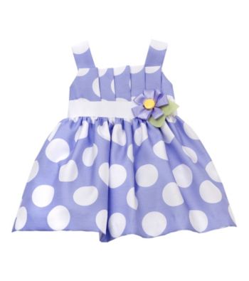Rare Editions® Girls' 2T-6X Periwinkle Polka-Dot Shantung Dress