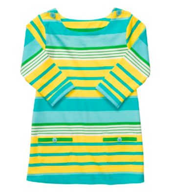 Carter's® Girls' 4-6X Yellow/Blue Striped 3/4 Sleeve Knit Tunic