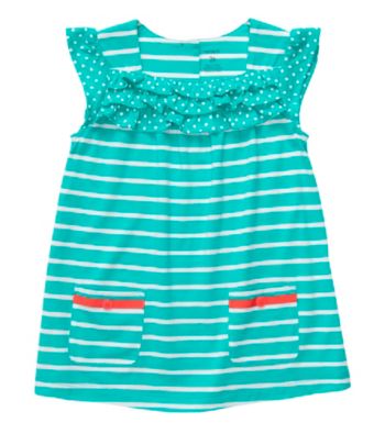 Carter's® Girls' 2T-4T Teal/White Striped Short Sleeve Tunic