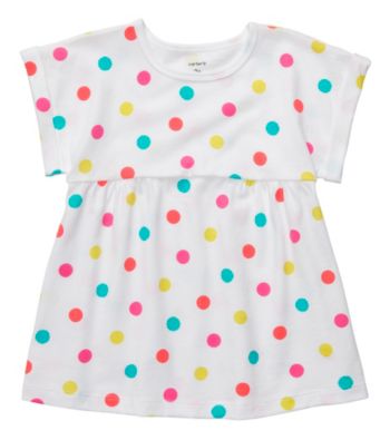 Carter's® Girls' 2T-4T White Short Sleeve Polka-Dot Tee