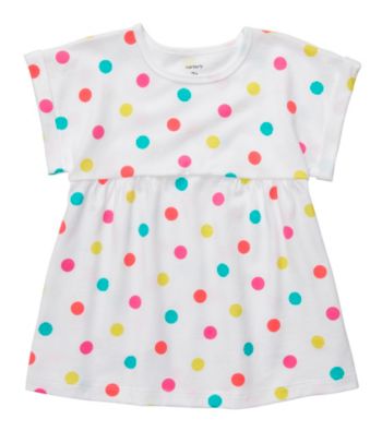 Carter's® Girls' 4-6X White Short Sleeve Polka-Dot Tee