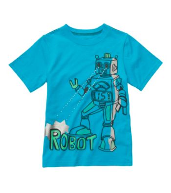 Carter's® Boys' 4-7 Blue Short Sleeve Robot Tee
