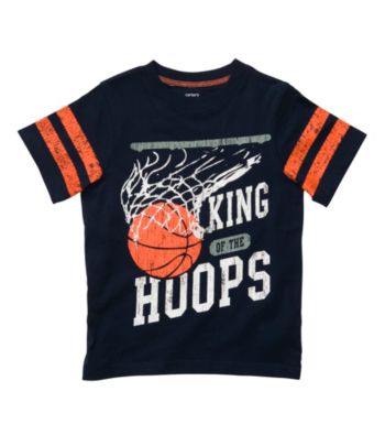 Carter's® Boys' 2T-7 Navy Short Sleeve King of Hoops Tee