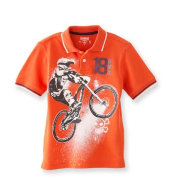 OshKosh B'Gosh® Boys' 4-7 Orange Short Sleeve BMX Biker Pique Polo