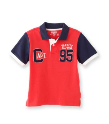 OshKosh B'Gosh® Boys' 2T-7 Red/Navy Short Sleeve Capt 95 Polo