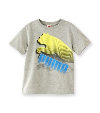 PUMA® Boys' 2T-7 Grey Short Sleeve Cat Tee