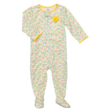 Carter's® Girls' 12M-2T Yellow Floral Print Footie Pajamas