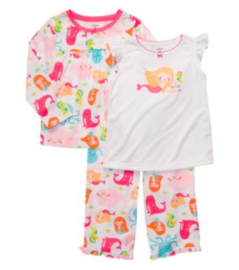 Carter's® Girls' 12M-4T White 3-pc. Mermaid Print Pajama Set