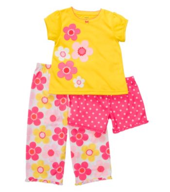 Carter's® Girls' 12M-4T Yellow 3-pc. Flower Print Pajama Set
