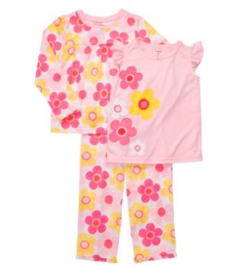 Carter's® Girls' 4-14 Pink 3-pc. Flowers Pajama Set