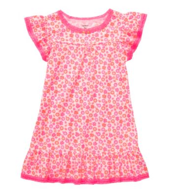 Carter's® Girls' 2T-4T Neon Pink Flower Print Sleep Gown