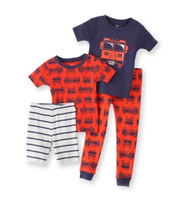 Carter's® Boys' 12M-4T Navy/Red 4-pc. Fire Truck Pajama Set