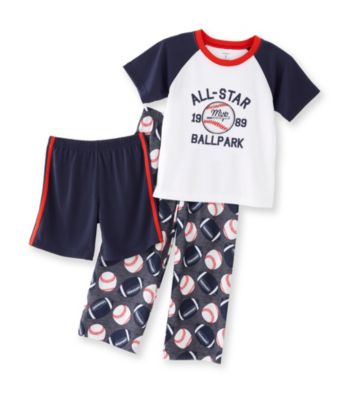 Carter's® Boys' 4-12 Grey 3-pc. All Star Ballpark Pajama Set