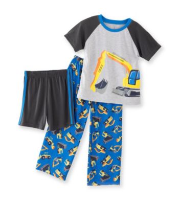 Carter's® Boys' 4-12 Grey/Blue 3-pc. Construction Pajama Set