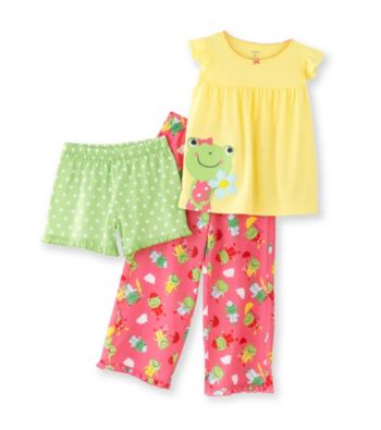 Carter's® Girls' 4-12 Yellow 3-pc. Frog Pajama Set