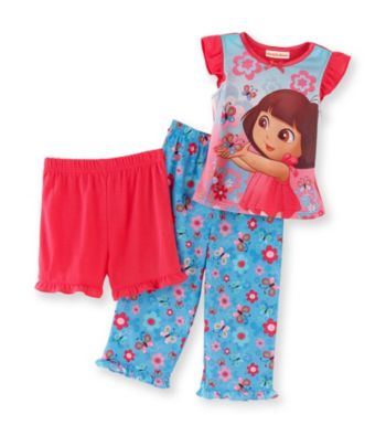 Dora the Explorer® Girls' 2T-4T Pink 3-pc. Sweet Butterfly Pajama Set