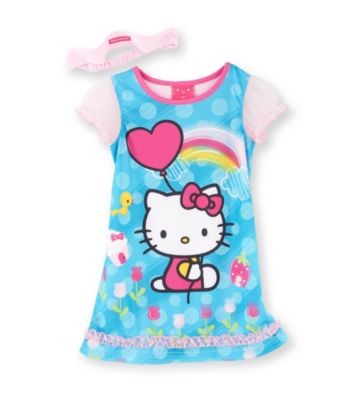 Hello Kitty® Girls' 2T-4T Pink/Blue Balloon Kitty Pajamas