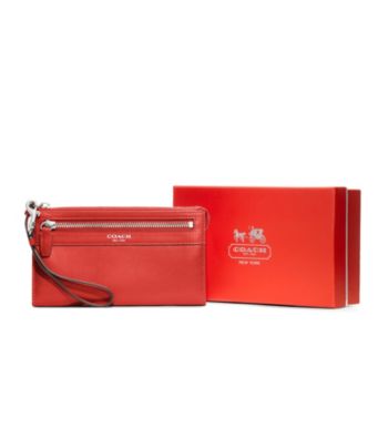 COACH BOXED PROGRAM LEATHER ZIPPY WALLET
