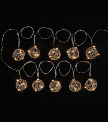 Gerson Silver Sphere LED Light Set