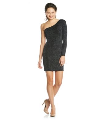Jump® Juniors' Navy One-Shoulder Shine Dress