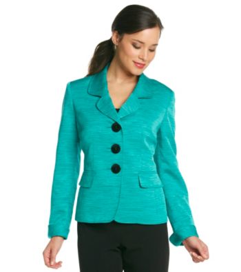 Kasper® Tweed Notch Collar Jacket