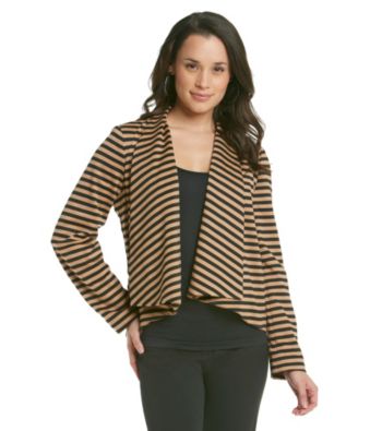 NY Collection Striped Flyaway Jacket