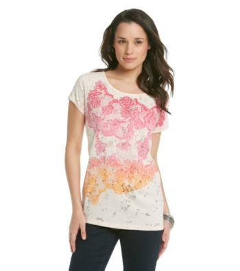Relativity® Crewneck Lace Print Tee