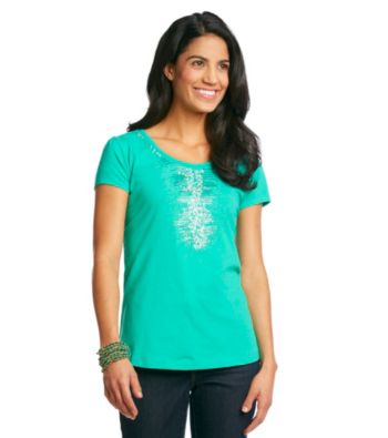 Relativity® Petites' Center Embellished Tee