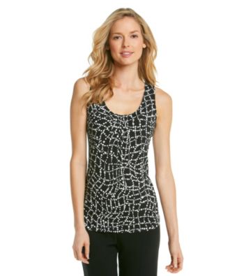 Relativity® Petites' Pleatneck Tank